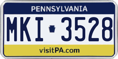 PA license plate MKI3528