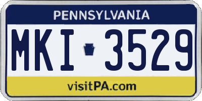 PA license plate MKI3529