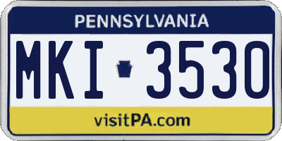 PA license plate MKI3530
