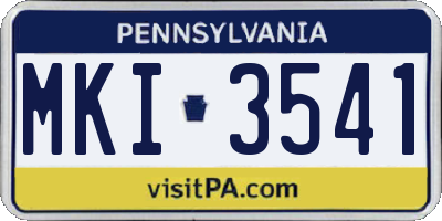PA license plate MKI3541