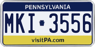 PA license plate MKI3556