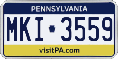 PA license plate MKI3559