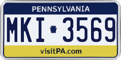 PA license plate MKI3569