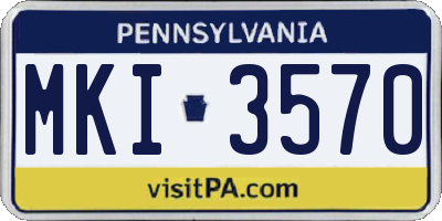 PA license plate MKI3570