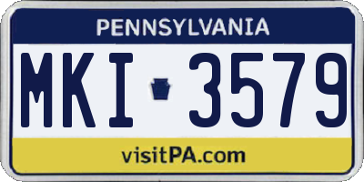 PA license plate MKI3579