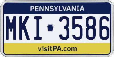PA license plate MKI3586