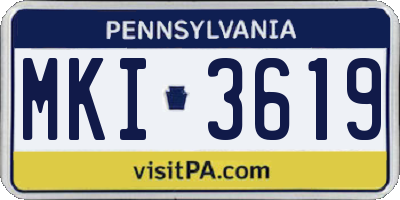 PA license plate MKI3619