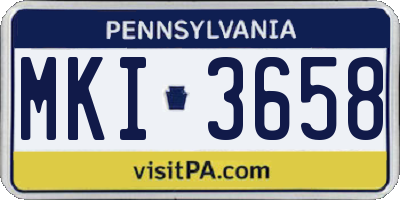 PA license plate MKI3658