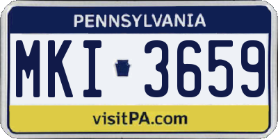 PA license plate MKI3659