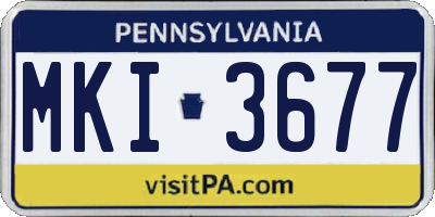 PA license plate MKI3677