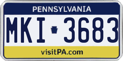 PA license plate MKI3683