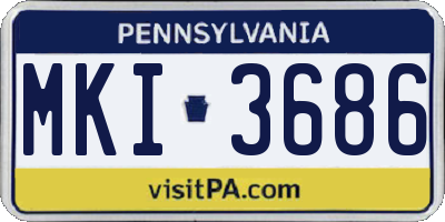 PA license plate MKI3686
