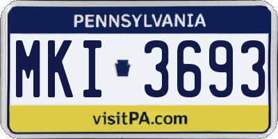 PA license plate MKI3693