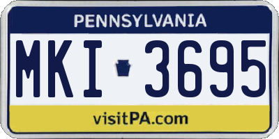 PA license plate MKI3695