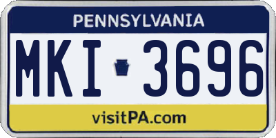 PA license plate MKI3696