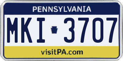 PA license plate MKI3707