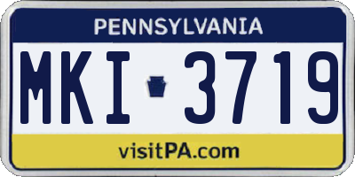 PA license plate MKI3719
