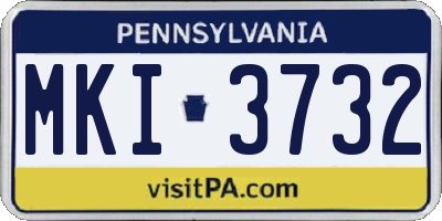 PA license plate MKI3732