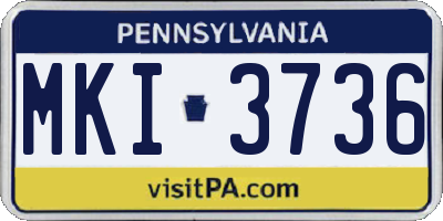 PA license plate MKI3736