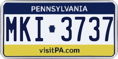 PA license plate MKI3737