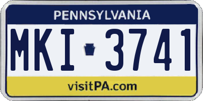 PA license plate MKI3741