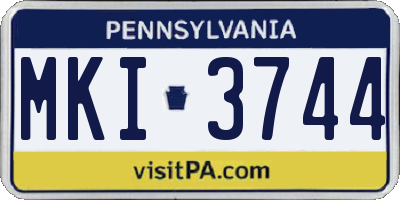 PA license plate MKI3744