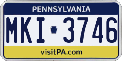 PA license plate MKI3746