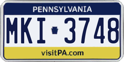 PA license plate MKI3748