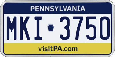 PA license plate MKI3750