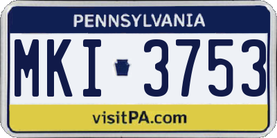 PA license plate MKI3753
