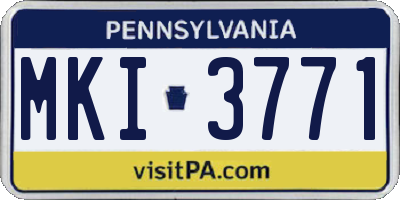 PA license plate MKI3771