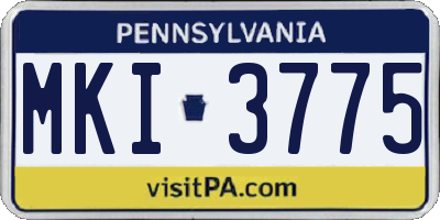 PA license plate MKI3775