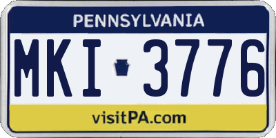 PA license plate MKI3776