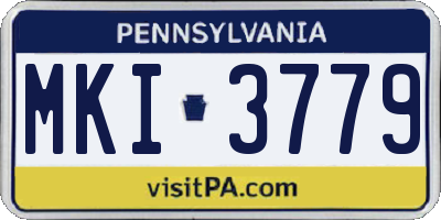 PA license plate MKI3779