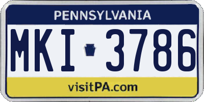 PA license plate MKI3786