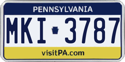 PA license plate MKI3787