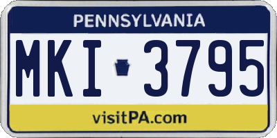 PA license plate MKI3795