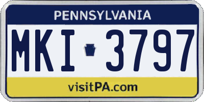 PA license plate MKI3797