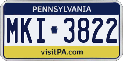 PA license plate MKI3822