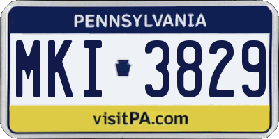 PA license plate MKI3829