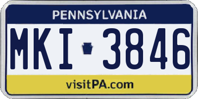 PA license plate MKI3846