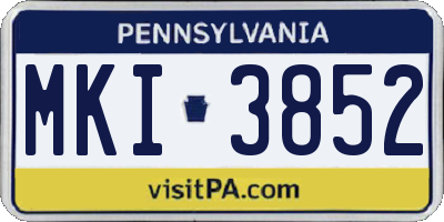 PA license plate MKI3852