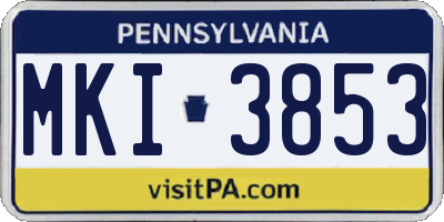 PA license plate MKI3853
