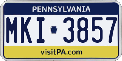 PA license plate MKI3857