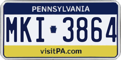 PA license plate MKI3864
