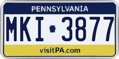 PA license plate MKI3877