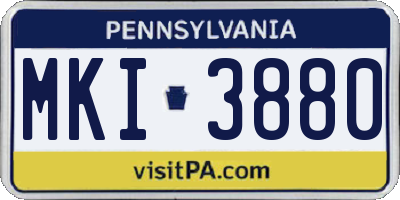 PA license plate MKI3880
