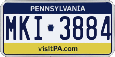 PA license plate MKI3884