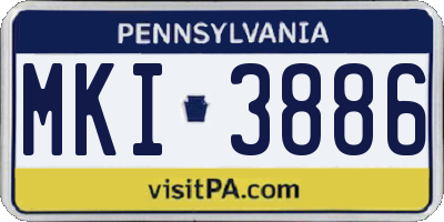 PA license plate MKI3886