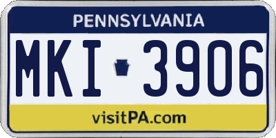 PA license plate MKI3906